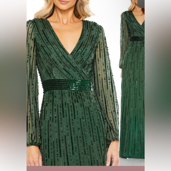 Mac Duggal Elegant Green Sequin Dress - Picture 1 of 7